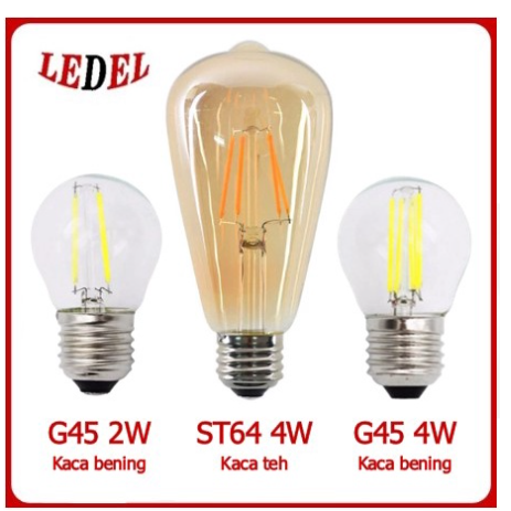 Lampu Cafe / LED bulb lampu edison 2W 4W / lampu filaments vintage Bohlam tipe G45 ST64 4watt 2watt cahaya kuning