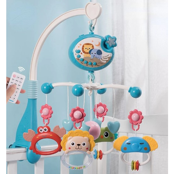 Crib Bell Toys Remote Control Rattle Bayi Mainan Kerincingan Bayi Mainan Bayi Newborn Mainan Bayi Gantung Putar