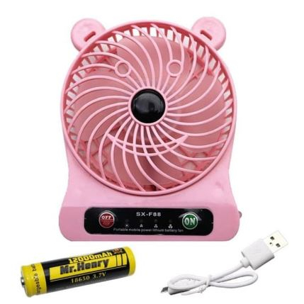 Rechargeable Handy Fan Kipas Angin Mini Portable 3 Speed Mode USB [MF]