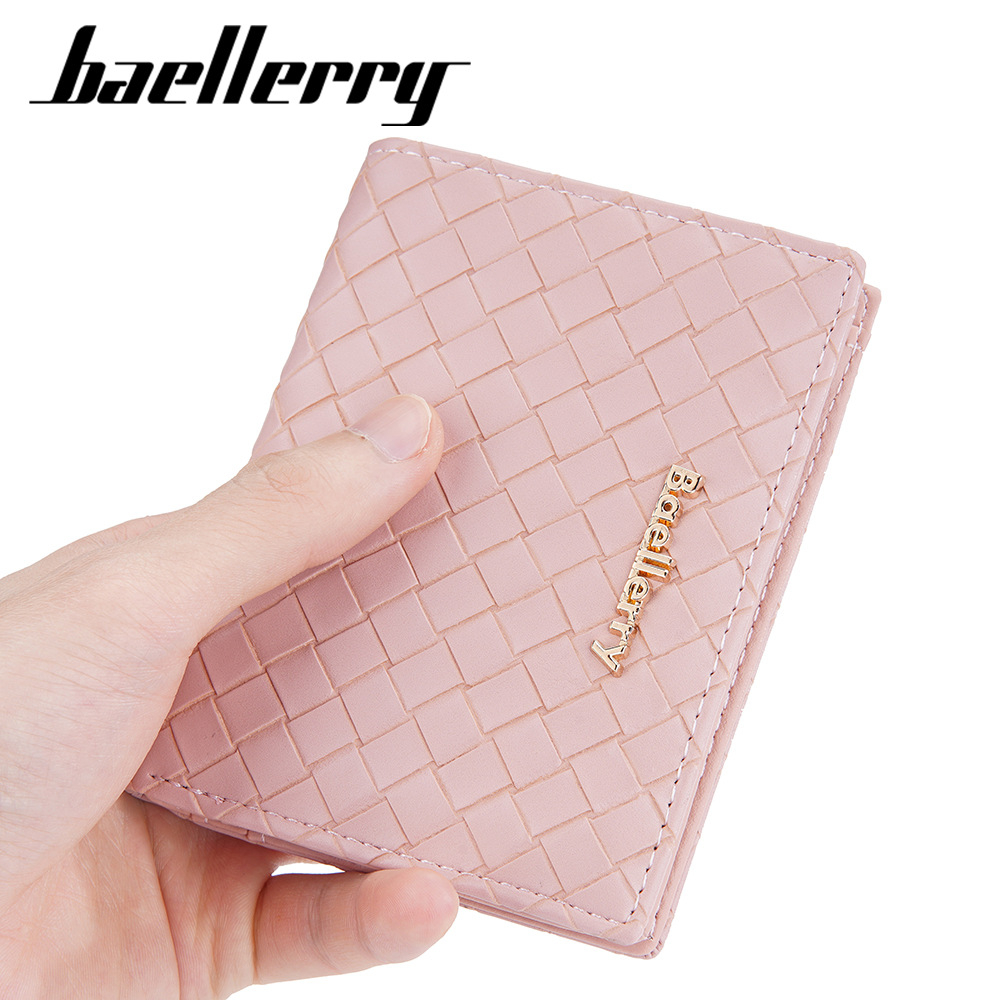 DOMPET LIPAT WANITA KOREA MURAH BAELLERRY ORIGINAL LUCU FASHION REMAJA KEKINIAN PREMIUM MINI SLOT KARTU RESLETING KOIN CEWEK TERBARU KECIL KULIT PINK CELADINE WA698P3 IMPORT