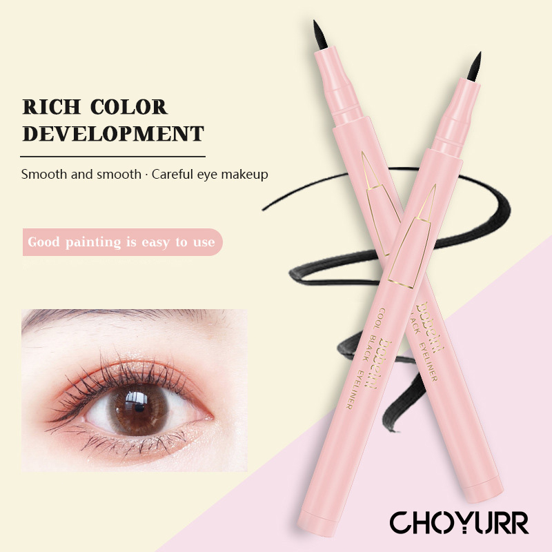 【COD】Eyeliner Mata Black Pink Waterproof Tahan Air Halus Cepat Kering Eyeliner Pemula-CH