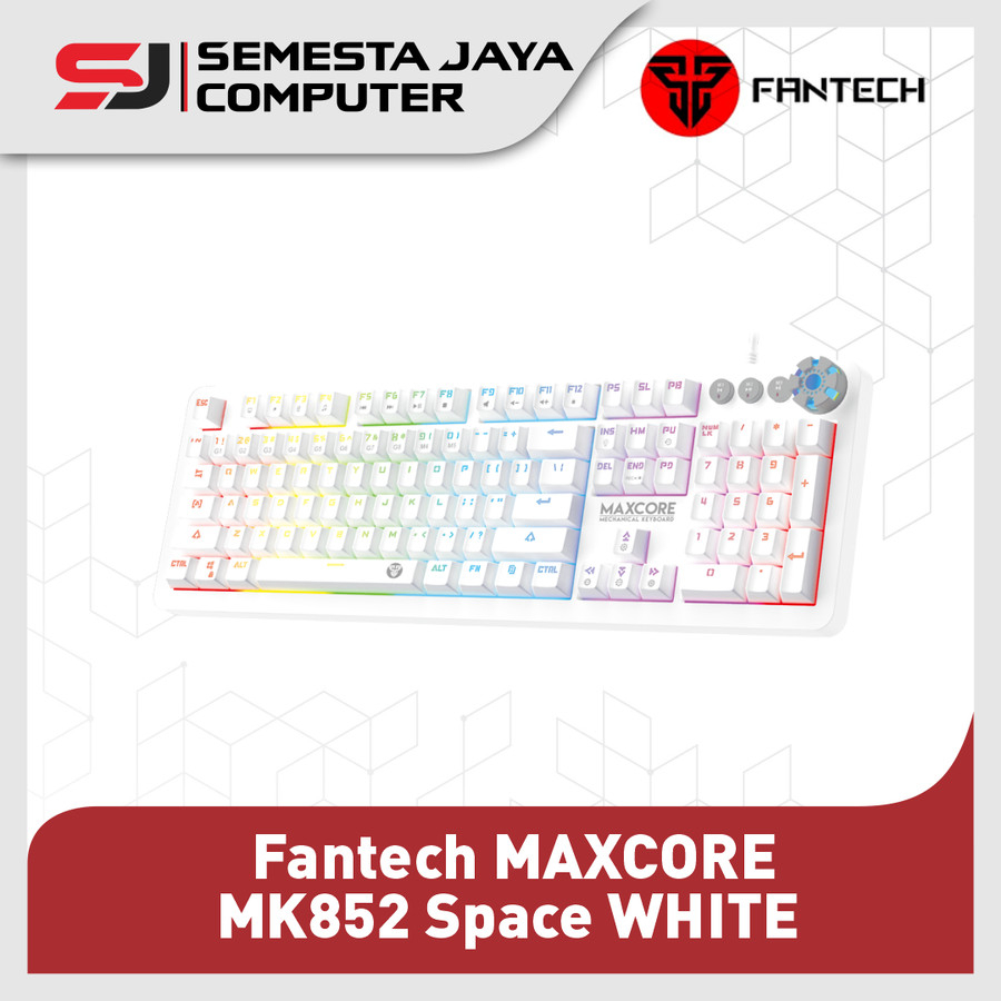 Keyboard Gaming Fantech MAXCORE MK852 Space WHITE EDITION Brown Switch