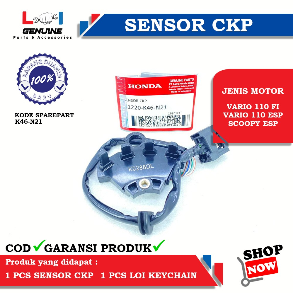 -LOI- 31221-K46-N21 SENSOR CKP SPOOL KAKI 4 HONDA VARIO 110 ESP, SCOOPY ESP, VARIO 110 LED, NEW SCOOPY LED