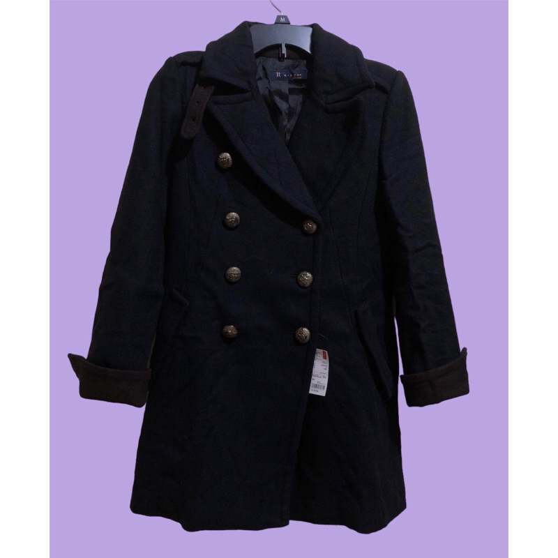 LONG COAT WOOL HITAM "IT MICHAA"