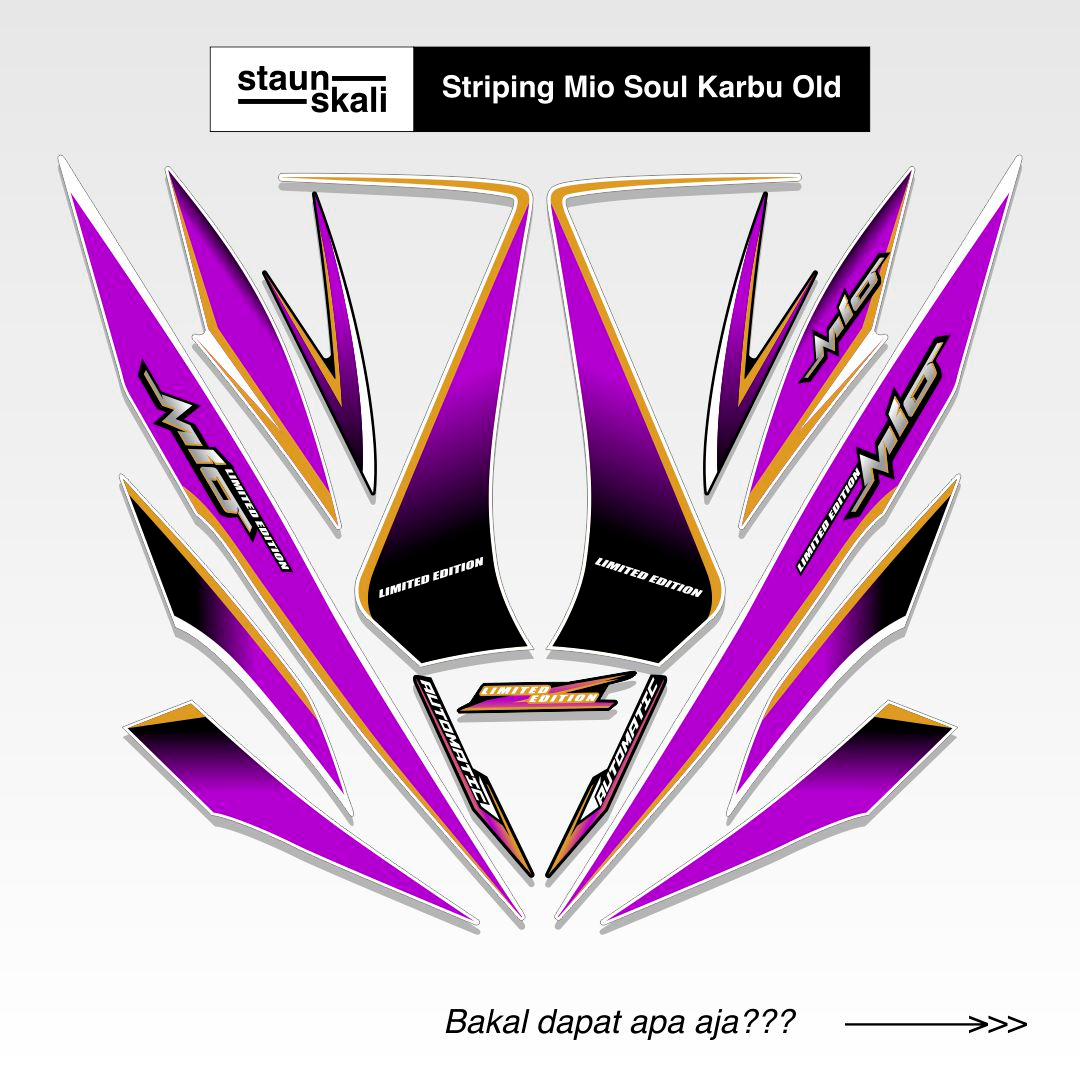 Striping Mio Soul Karbu Variasi (6) Api Custom Original Full Body 2007 2008 2009 2010 2011 2012 Lama