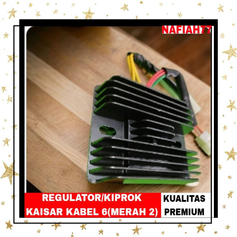 (KUALITAS PREMIUM)REGULATOR KAISAR KIPROK KAISAR RODA TIGA KABEL 6(MERAH 2)SPARE PARTS MOTOR RODA TIGA