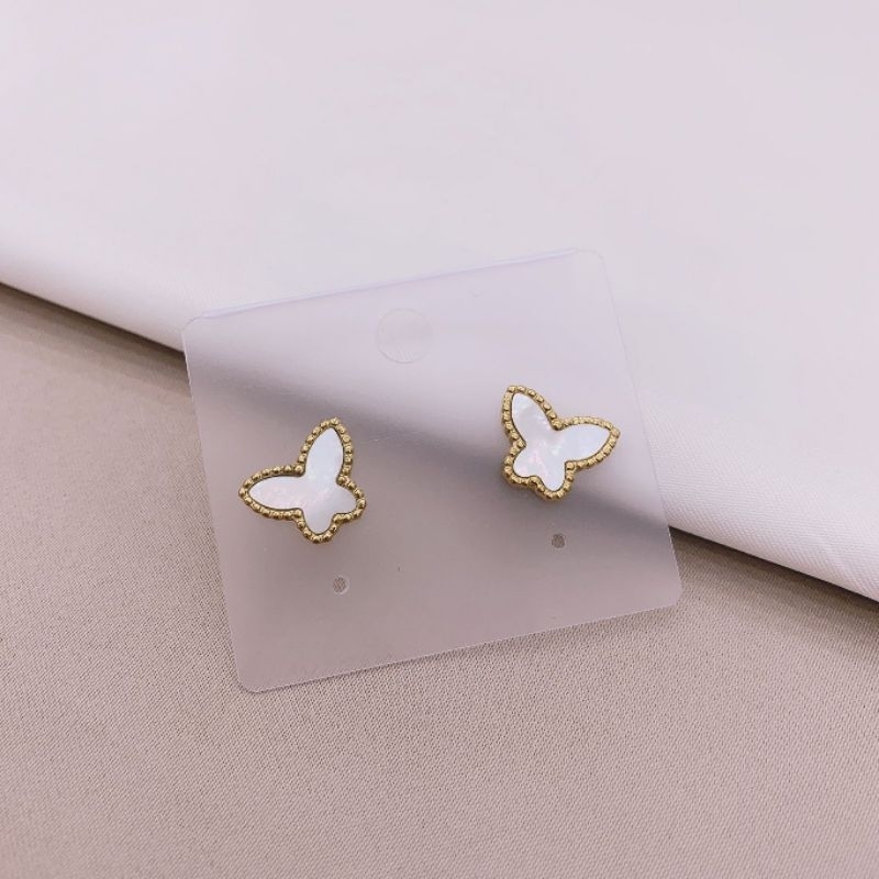 Anting Titanium Asli Gold Motif Kupukupu Anti karat anti Earring Stainless steel Premium Quality An06