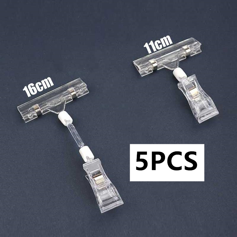 

AT 5PCS jepitan promo Penjepit Label Papan Tag Hanger Transparan 11cm