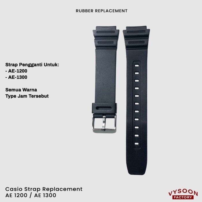 Strap Tali Rubber Jam Tangan Casio AE-1200 AE-1300 AE 1200 AE 1300