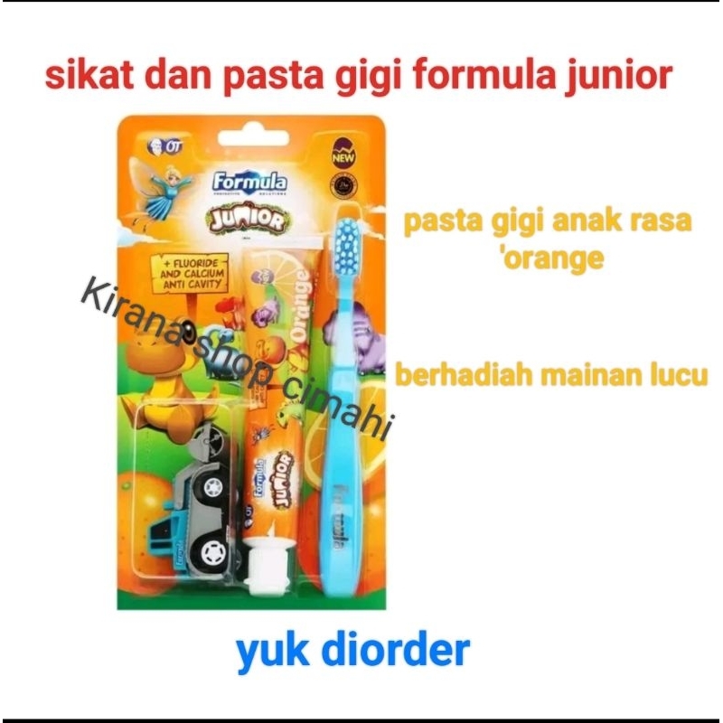 sikat dan pasta gigi formula junior untuk anak