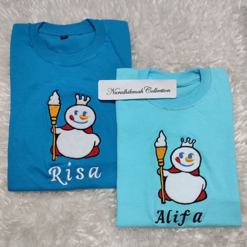 Kaos Anak Bordir MIXUE/Kaos Anak Bordir Nama Unisex/Katun Combed 30s Size XS-XXL