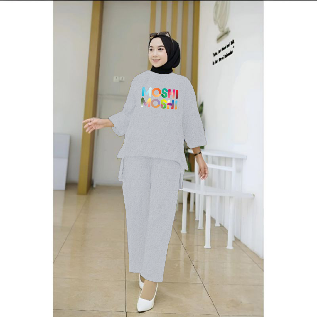 Setelan Tunik Moshi Moshi /Set Blouse LD 110