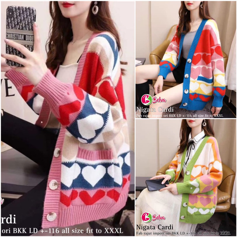 (NEW) NIGARA • STEVA CARDI • AZARI CARDY BY BELVA SWEATER / CARDIGAN RAJUT IMPORT KOREAN STYLE