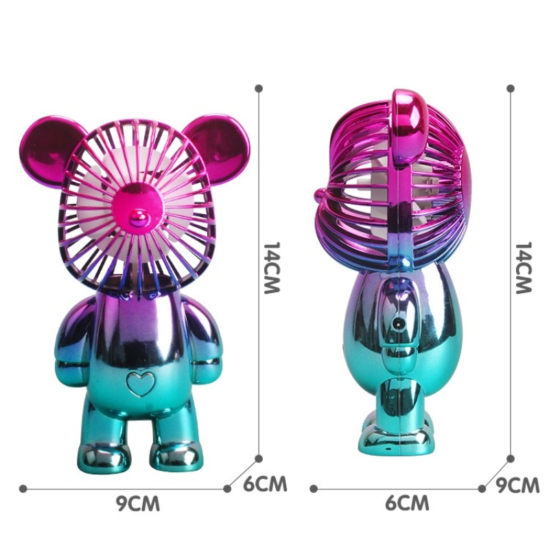 Kipas Angin Mini Grandasi Bear Viral Portable USB Charger Mini Fan Genggam Fan Speed Karakter Lucu Hand-Held Fan Warna Warni Cas USB