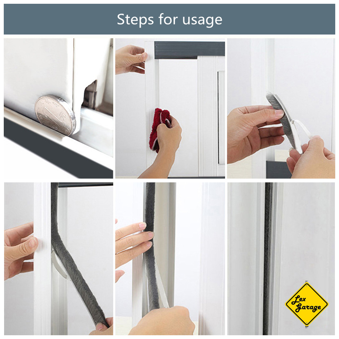 Door Seal Strip Bulu Brush Peredam Penutup Celah Pintu Jendela 1M