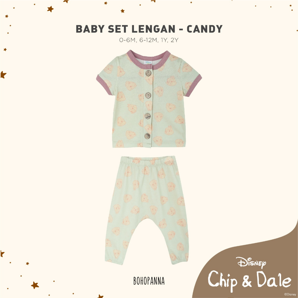 Baju Bayi Setelan Anak BOHOPANNA - BABY LENGAN SET - DISNEY 0 6 12 Bulan 1-2 Tahun