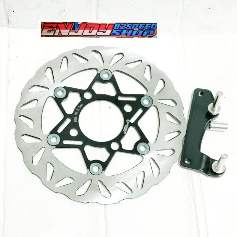 upgrade piringan disc cakram 220 mm plus breket standar tokico vario 125 new / genio / vario 150 old disc lubang 4 copy psm