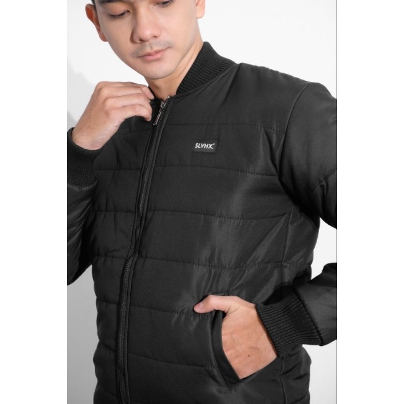 JAKET BOMBER PRIA PUFFER PARASUT KEMBUNG - jaket musim dingin - jaket motor