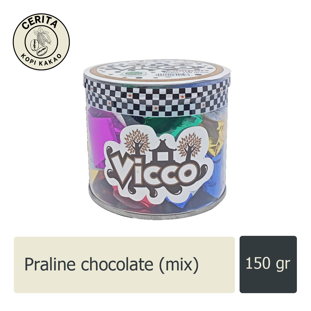 

Vicco Java - Praline chocolate (cokelat pralin) mix dark milk compound 150 gram - Puslitkoka