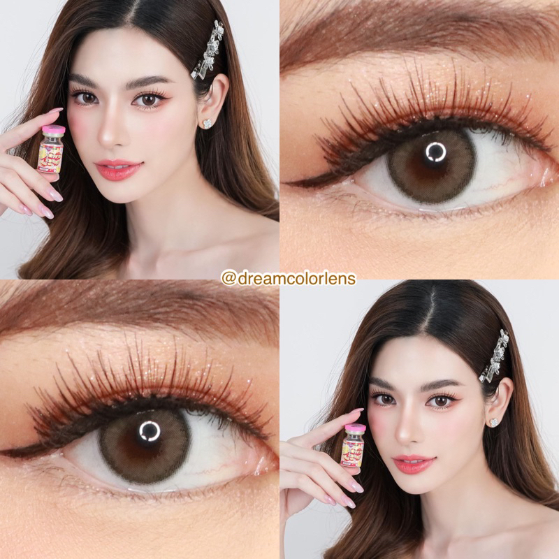 Softlens Kitty Kawaii Mini Olivia Brown / Coklat Normal Minus Beda Minus