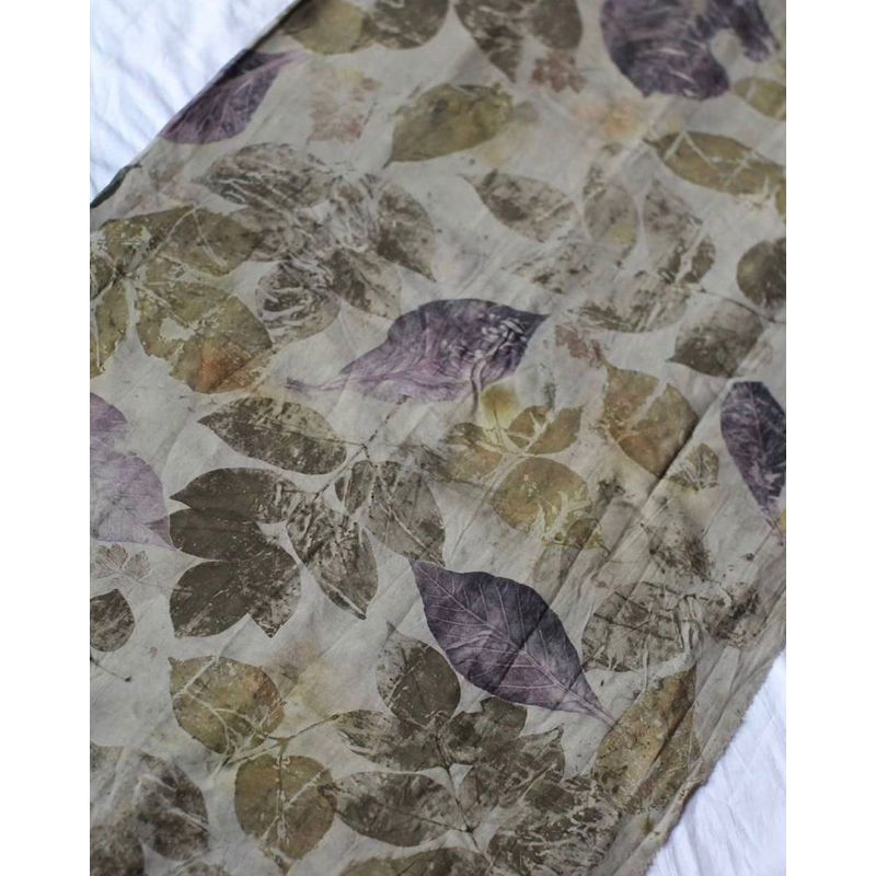 ECOPRINT BATIK PREMIUM (KAIN BATIK) PUTIH HIJAU BIRU