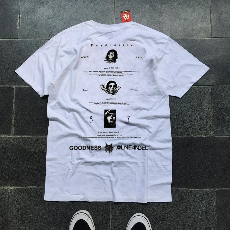 Kaos Metal Putih / Kaos Distro / T-shirt Kaos Distro Dead Inside Dewasa / Streetwear / Baju Pria Ker