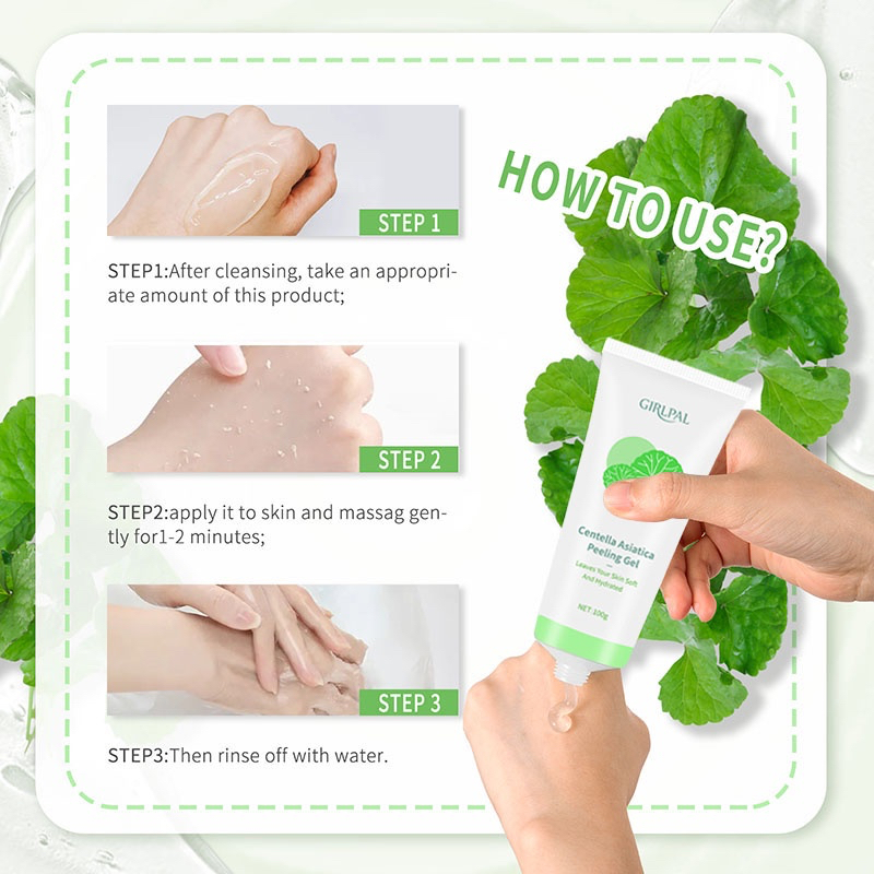 GIRLPAL Centella Asiatica Peeling Gel China / Eksoliasi Kulit 100g / Leaves Your Skin Soft And Hydrated / Mengangkat Sel Kulit Mati Komedo / Mencerahkan Exfoliating Exfoliator Peel Scrub Tubuh / Skincare Face Body Care / Girl Pal Series Aloe Vera Rose