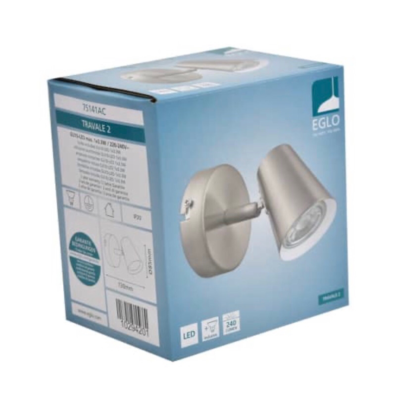 EGLO LAMPU SOROT TRAVALE Gu-10/ LAMPU DINDING/ LAMPU PLAFOND/ LAMPU CEILING