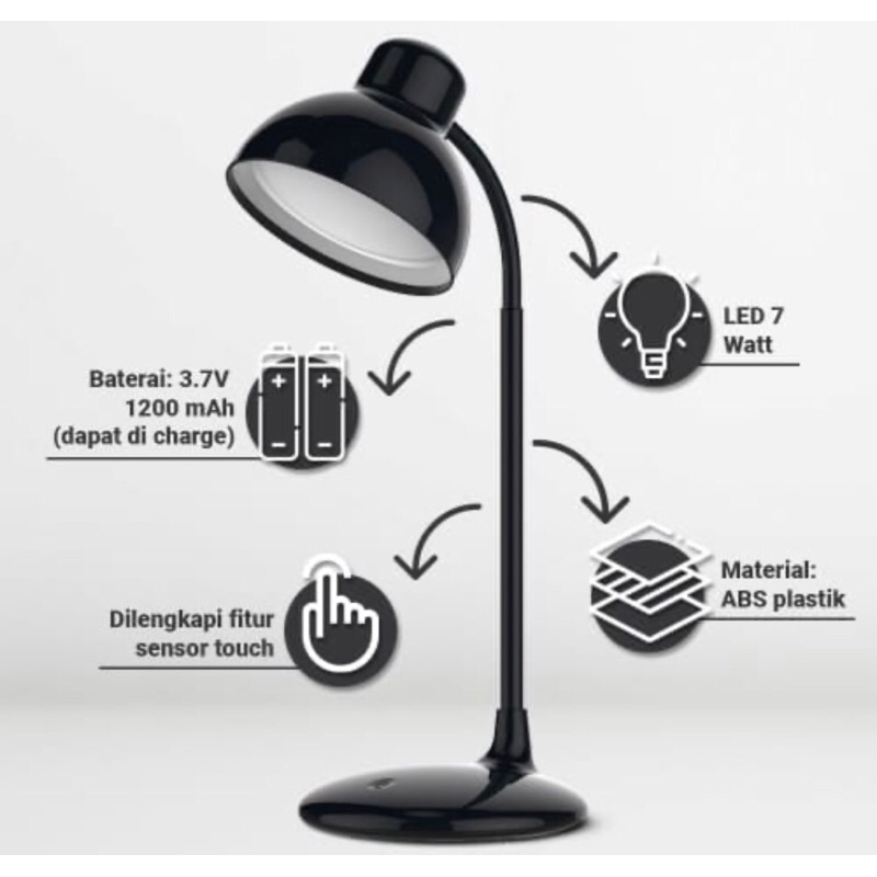 APA LAMPU MEJA LED 7W RECHARGEABLE/ ACE LAMPU BELAJAR/ LAMPU BACA/ LAMPU EMERGENCY LED  RECHARGEABLE