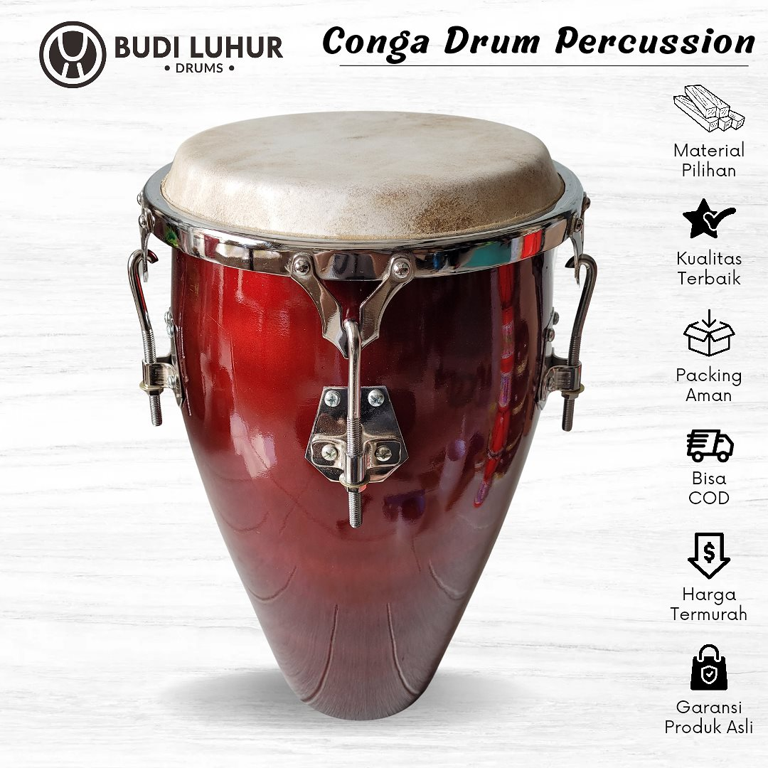 Alat Musik Perkusi Jazz Conga Drum 10 11inch Kulit Tebal Suara Standar Panggung