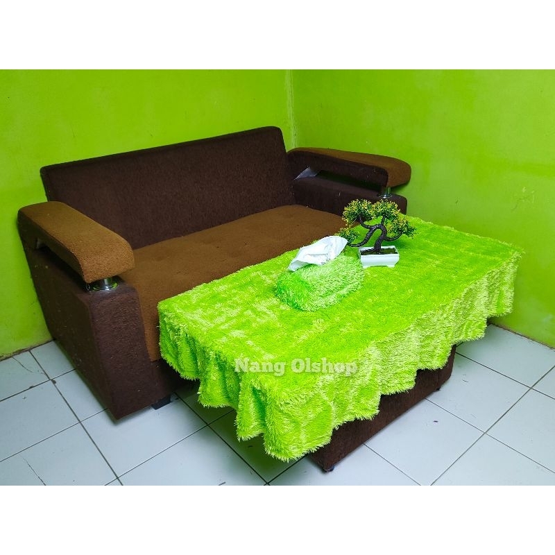 Satu Set Taplak Meja Ruang Tamu Rumbai+Tisu Ukuran P100xL50cm Bisa COD