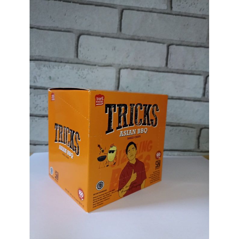 

Tricks biskuit snack kentang baked chips asian barbeque isi 10 per box