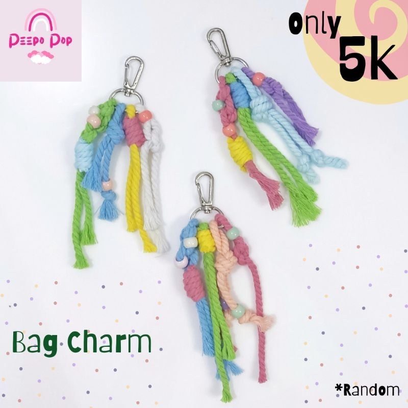 Bag Charm Gantungan Tas Ganci Gantungan Kunci Macrame Makram Kekinian Gaya Korea