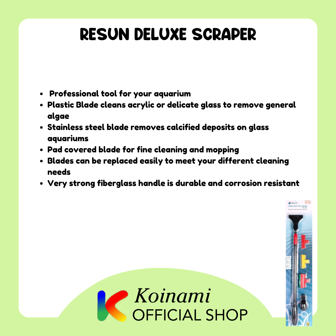 RESUN DELUXE SCRAPER DS12 / 29cm / pembersih kaca / aqua scape aquarium / filter / ikan arwana