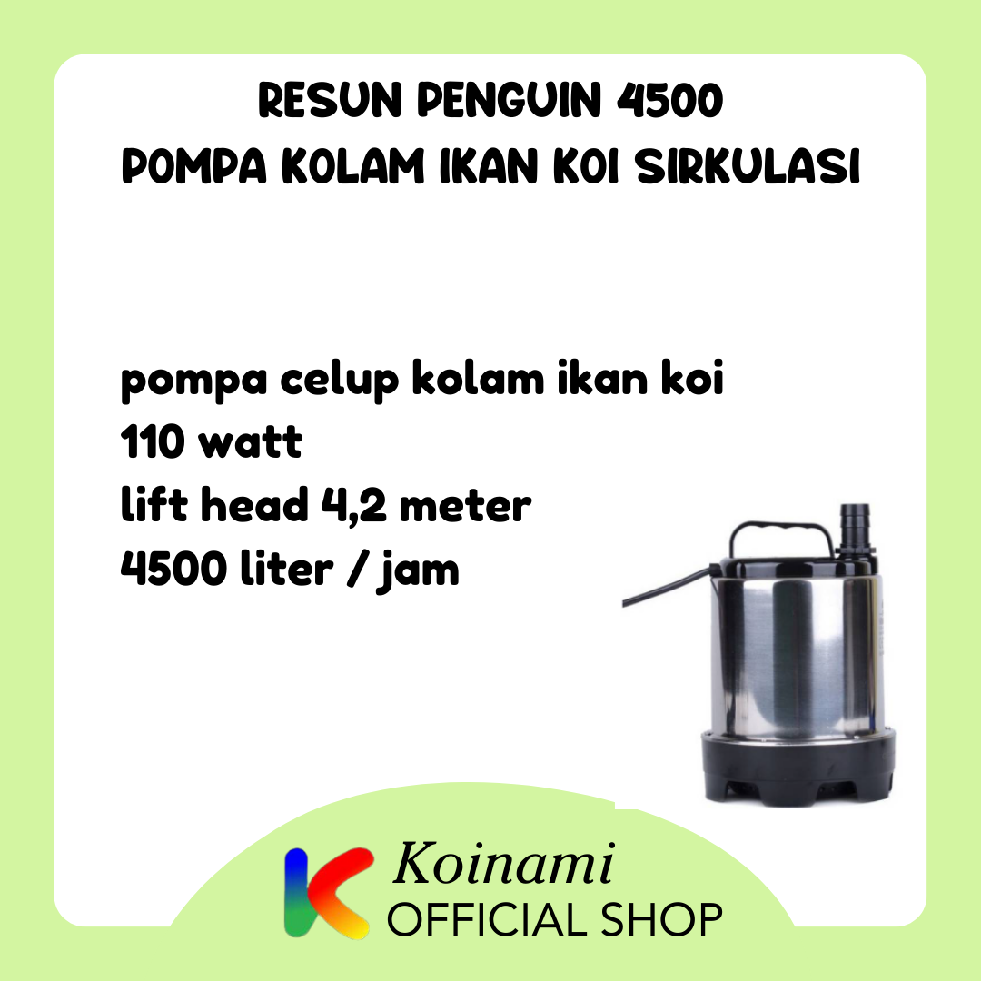 RESUN PENGUIN 4500 / pompa kolam ikan koi sirkulasi air aquarium aqua scape / arwana