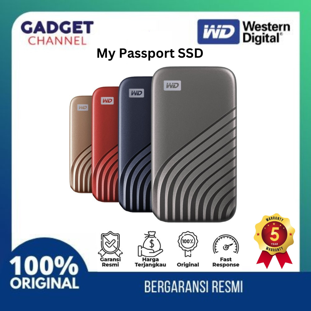 WD My Passport SSD 500GB/1TB/2TB Portable External Western Digital - Garansi Resmi 5 Tahun