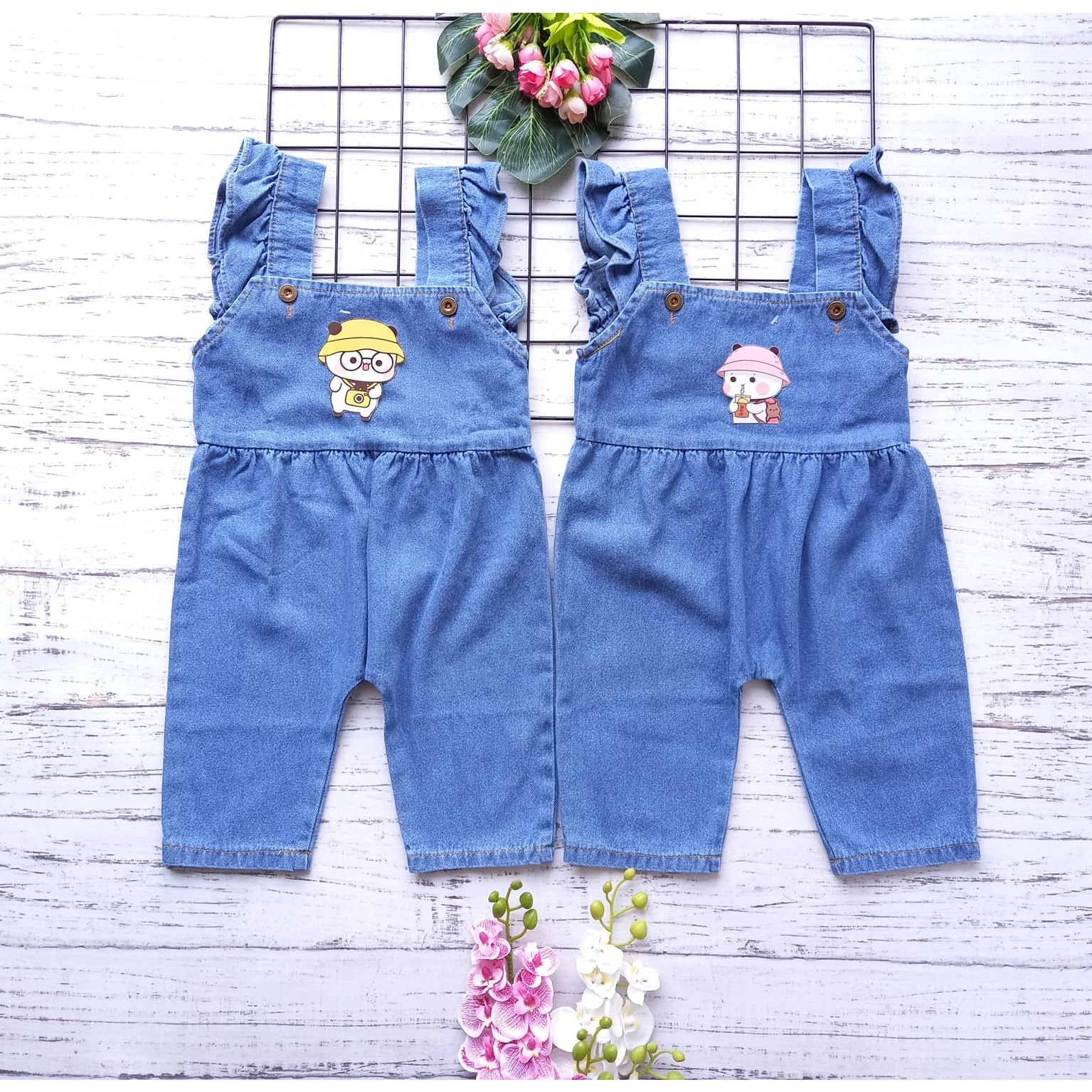 JUMPSUIT JEANS ANAK 1-7 TAHUN/JUMPSUIT KARAKTER ANAK