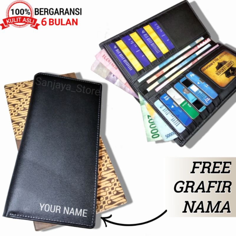 Dompet Kulit Panjang Pria / Wanita 100% ORIGINAL Kulit Sapi Asli Garut