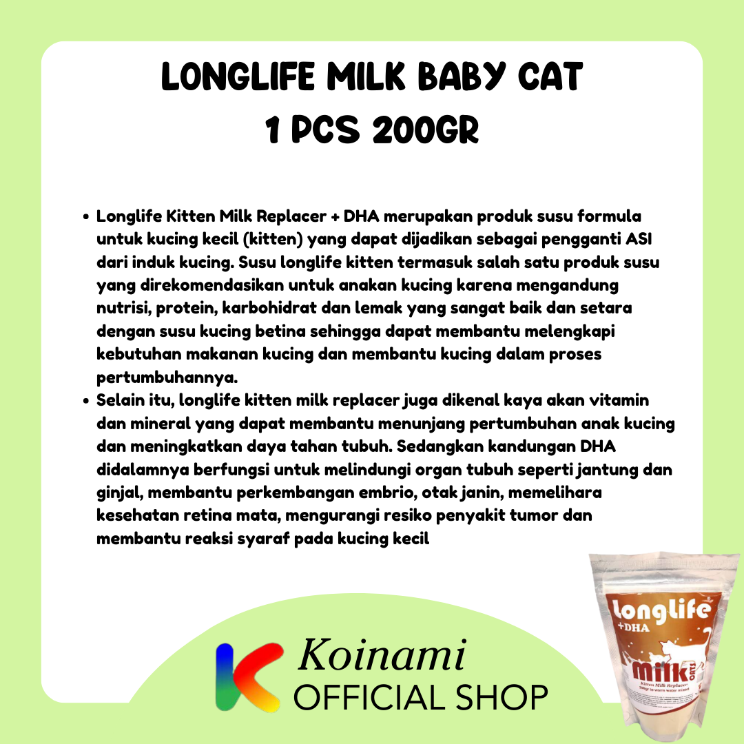 LONGLIFE MILK BABY CAT @ 1 pcs 200gr coklat / LONG LIFE MILK FOR CAT / raid all