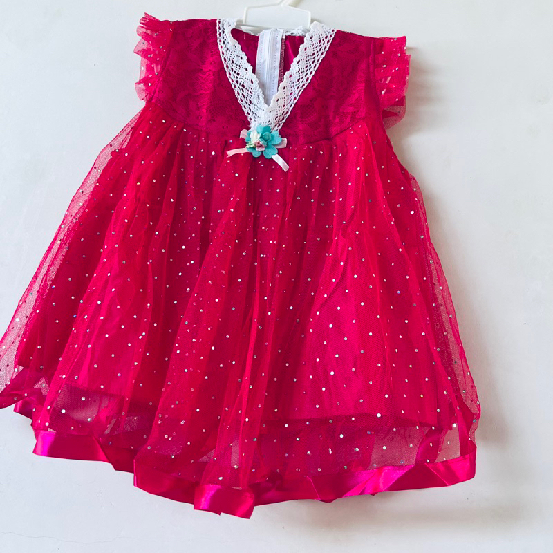 Dress anak 1 tahun 7 8 9 10 11 bulan Bolly Korean gaun anak cewek perempuan pesta lucu murah putih korean style Fatonah