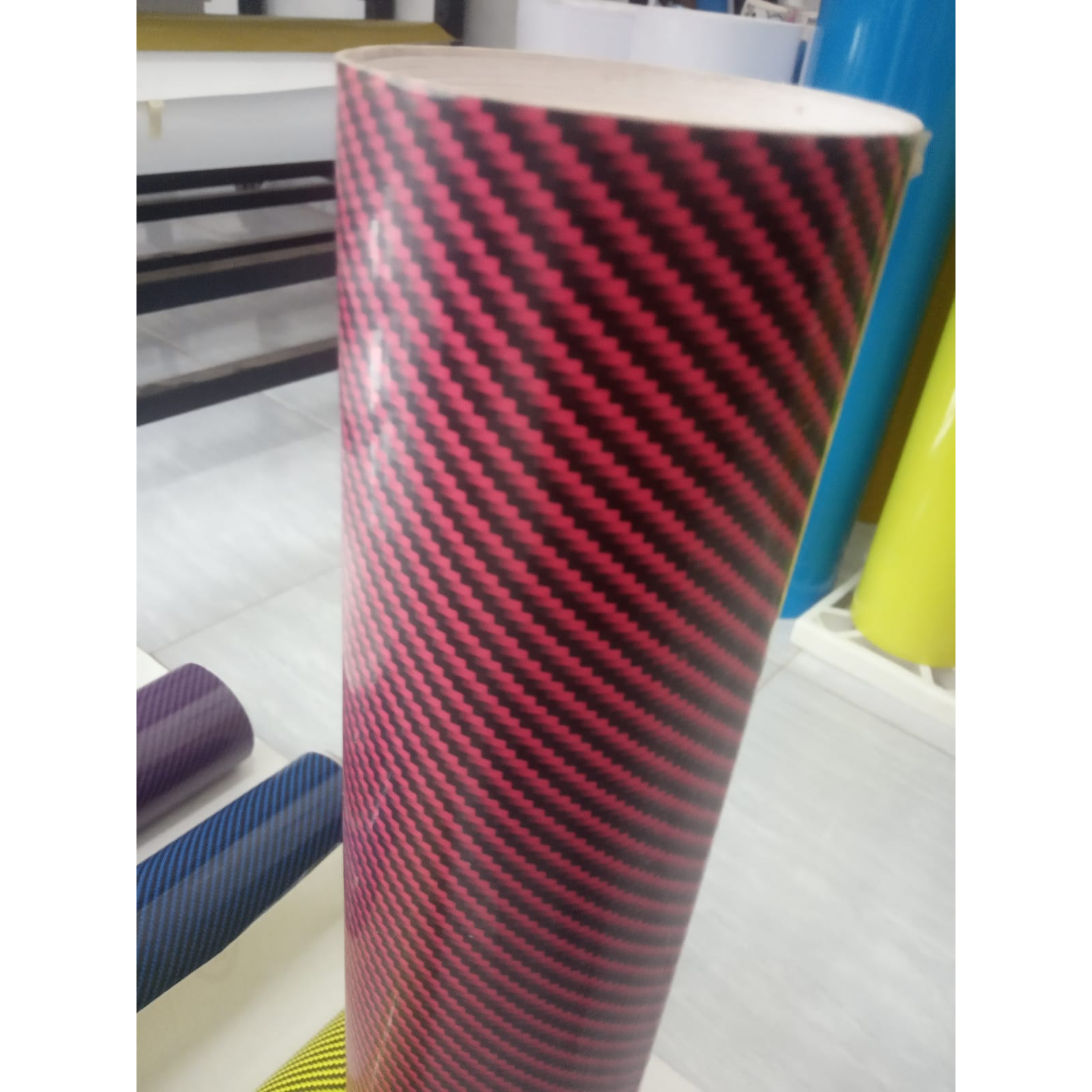 Sticker / Skotlet Maxdecal Carbon 5D Warna Merah 50 Cm x 1 M