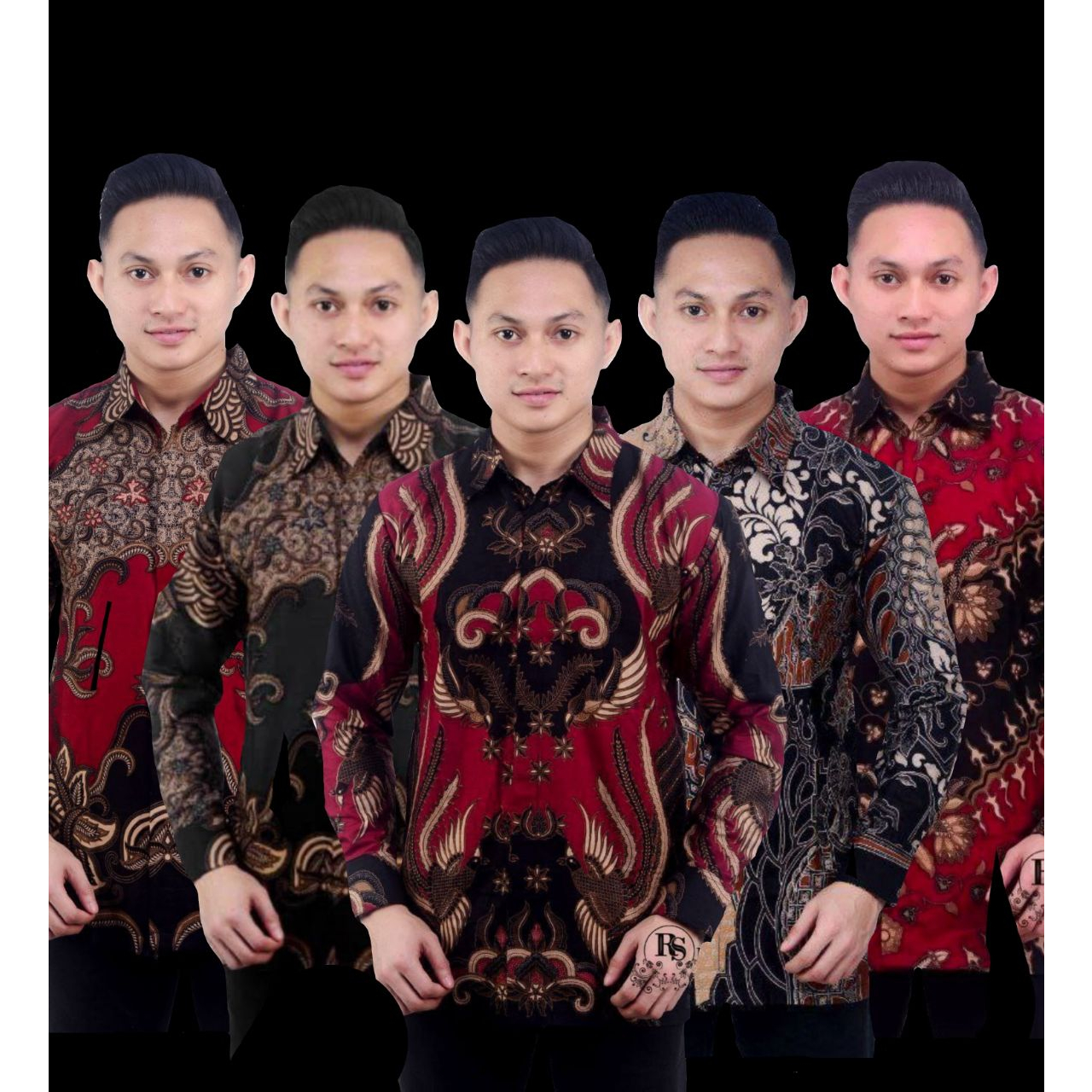 Batik Pria Lengan Panjang BATIK AZMIL HRB026 motif KERATONAN Kode 002 size M L XL XXL Reguler