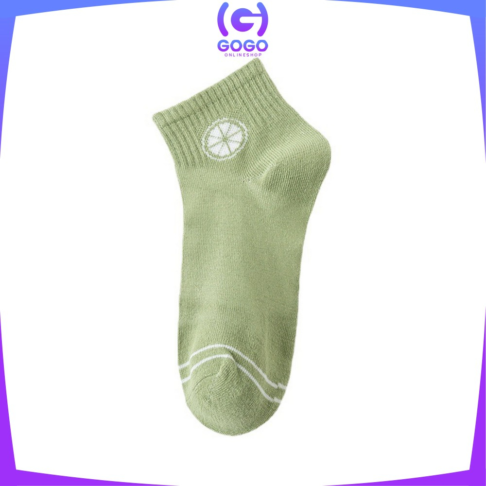 GOGO-P569 Kaos Kaki Wanita Motif Lemon Hijau Semata Kaki / Kaus Kaki Pendek Ankle Socks Korean Unisex Fashion Korea Women Sock Import