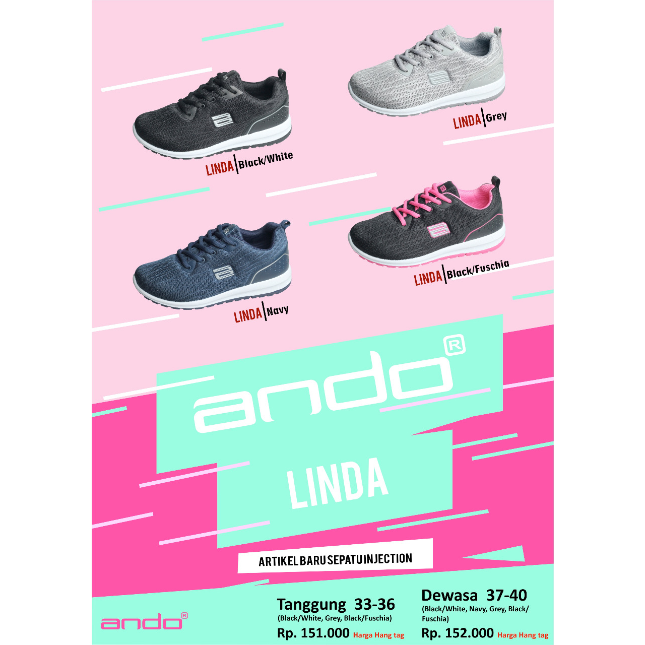 COD PROMO ANDO MARLA 100% ORIGINAL SNEAKERS KUALITAS IMPORT Alternativ Krista Plano Lindsey