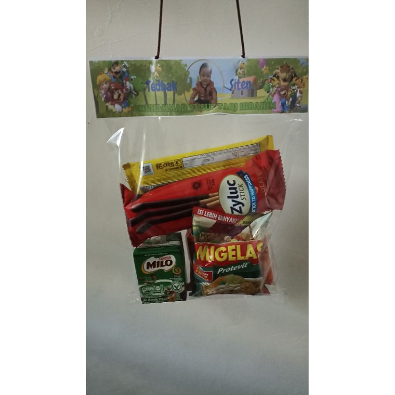 

Plastik jajan tedhak siten + label