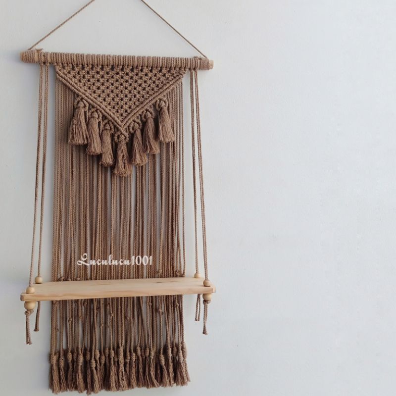 HIASAN DINDING READY STOK - SIAP KIRIM (MACRAME SHELF WALL HANGING)