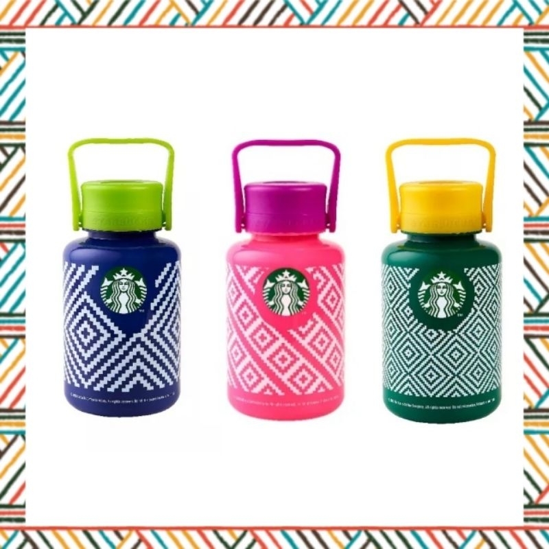 Starbucks Plastik Reusable Water Bottle 1 Litter Weave Collection
