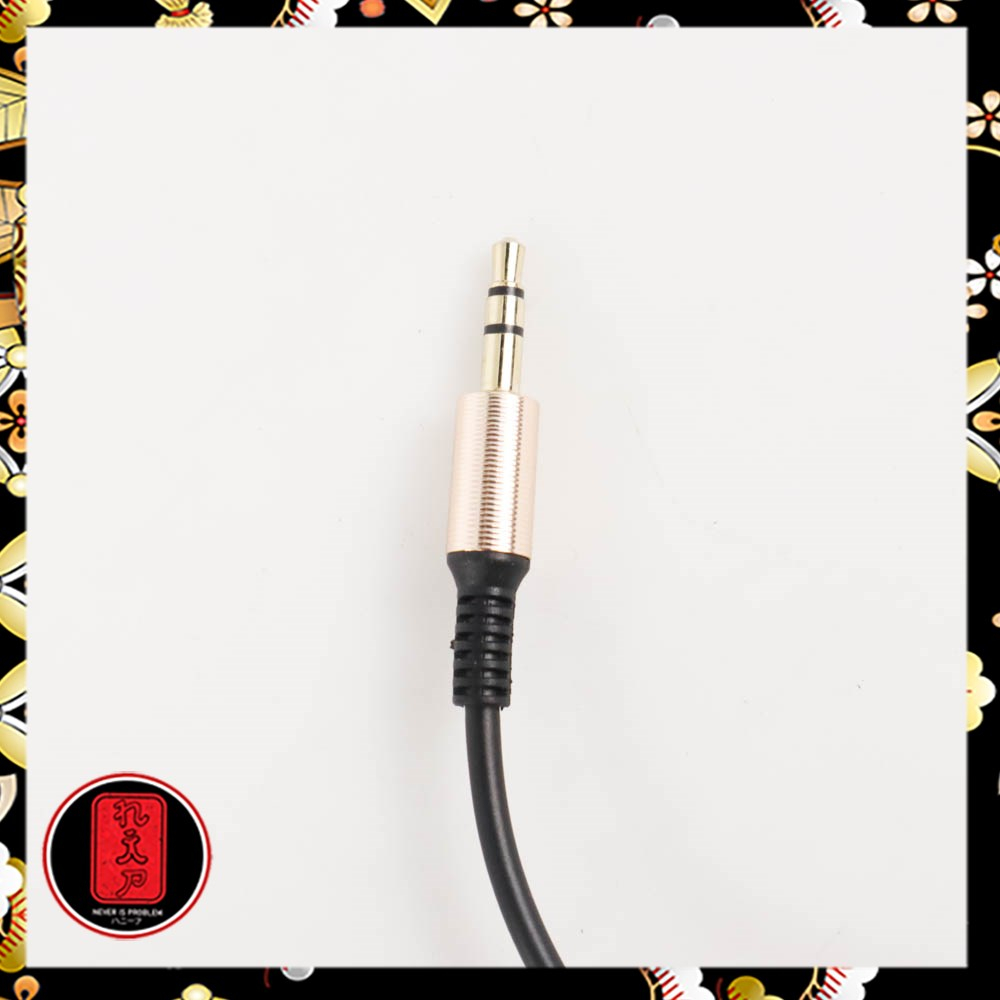 TaffSTUDIO Kabel Audio AUX 3.5mm Spring L Jack 1.5m - ZHY43938 - Black