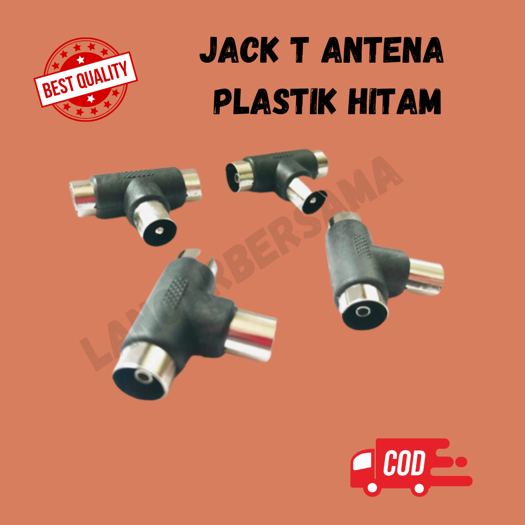 JACK  JEK (T) ANTENA TV T PLASTIK/SPLITTER TV /SAMBUNGAN/JACK ANTENA TV 1 MALE TO 2 FEMALE /