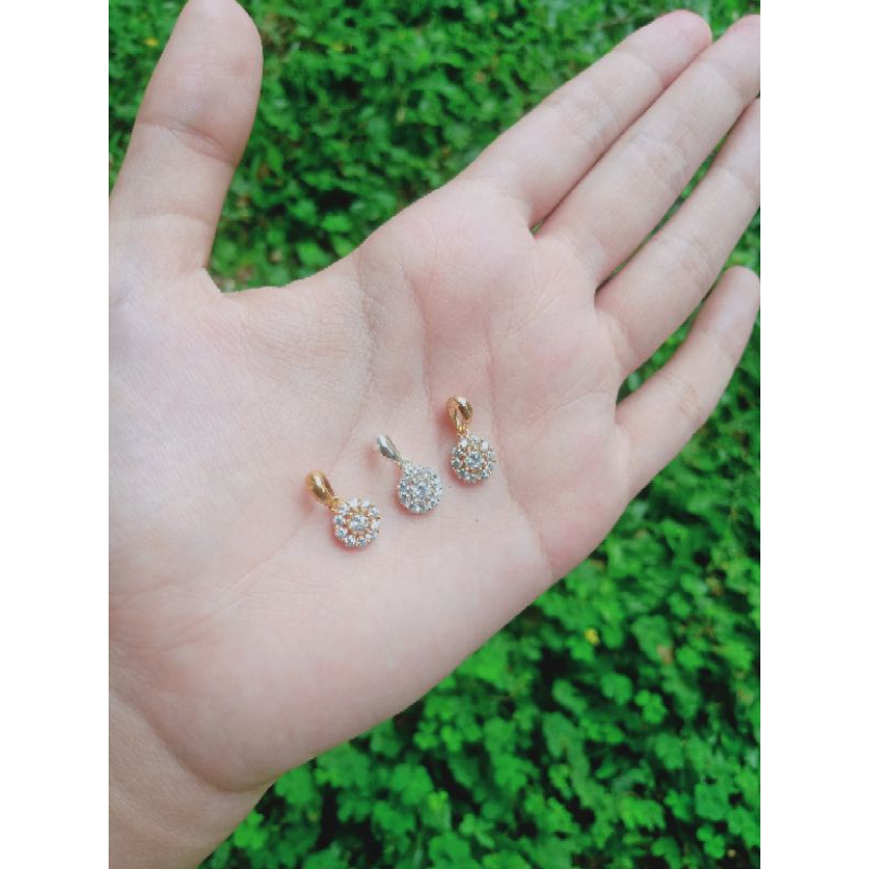 liontin bunga mp/perak asli silver 925 lapis emas/perhiasan fashion wanita terbaru